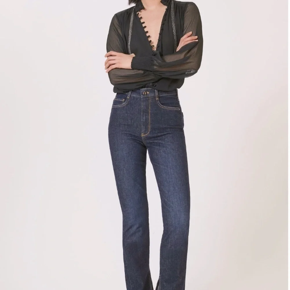NWT Anthropologie Pilcro the slit straight jeans high rise size 25